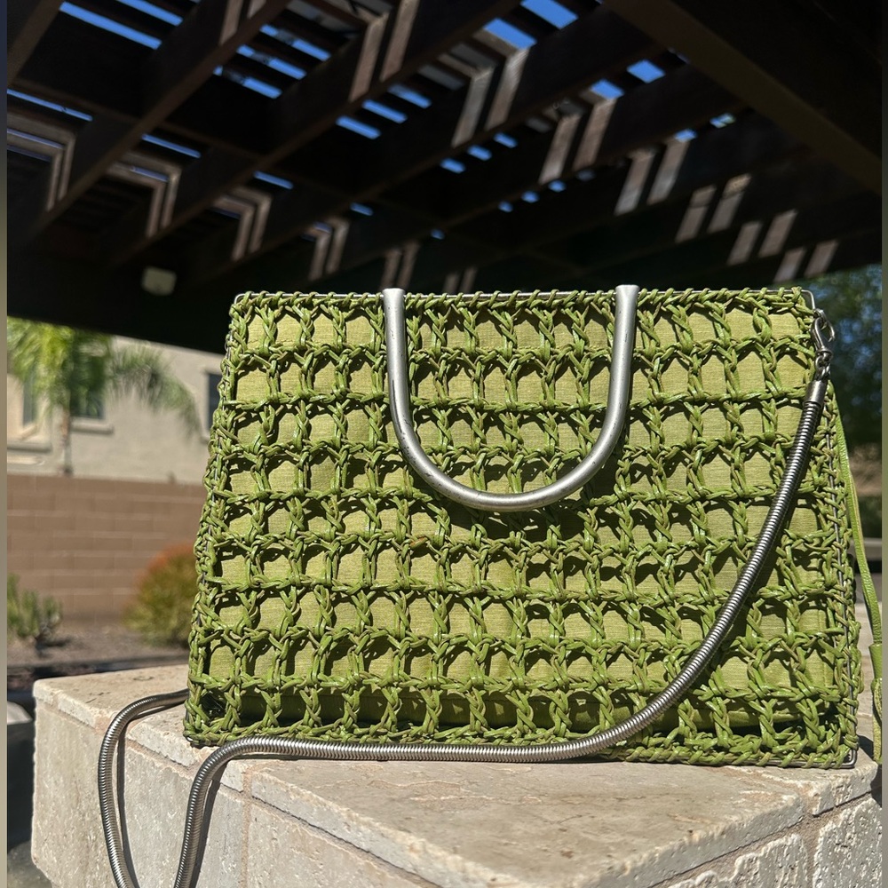 Salvatore Ferragamo leather woven bag